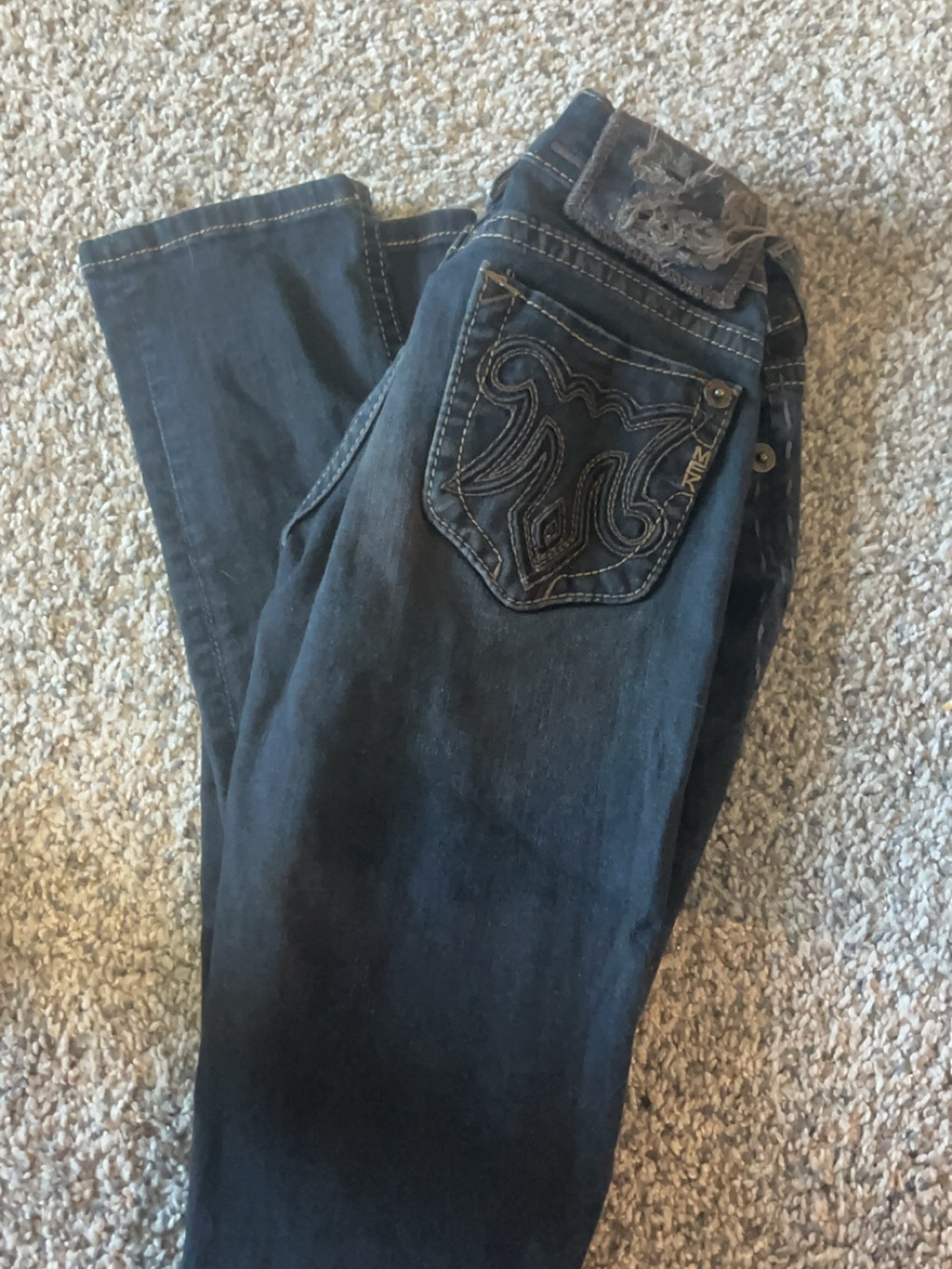 MEK denim Women’s Dark Gray Embroidered Pocket Jeans - Picture 5 of 5